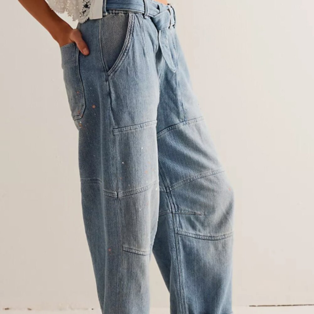 We The Free Pavement Artist Slouchy Cropped Jeans - Sz Med